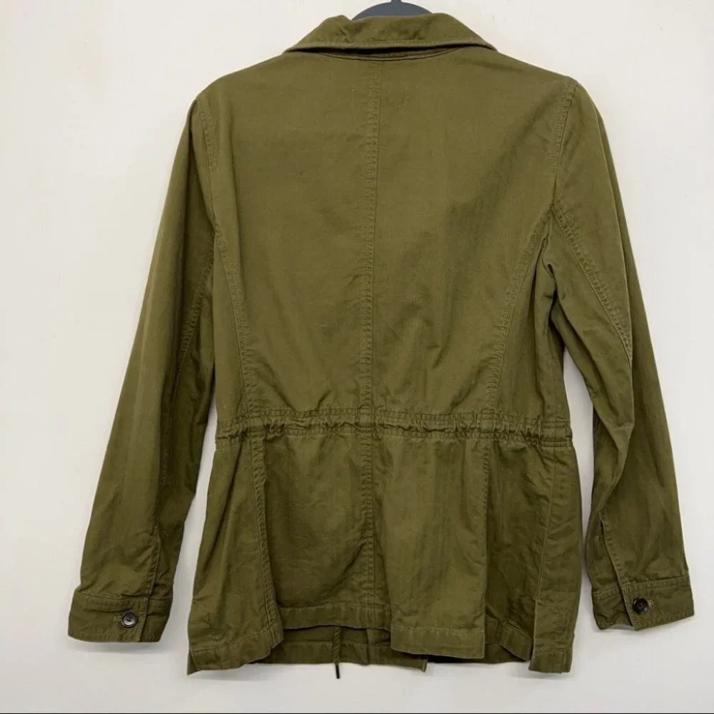 Talbots Cotton Cargo Safari Jacket Green S Lightwight - Picture 2 of 5
